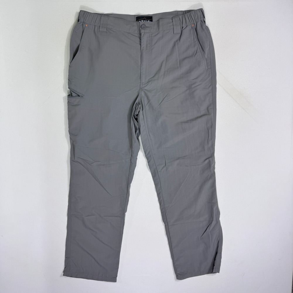 Orvis Mens Large (36x29) Gray Nylon Hiking Travel Outdoor Cargo Pants Goprcore